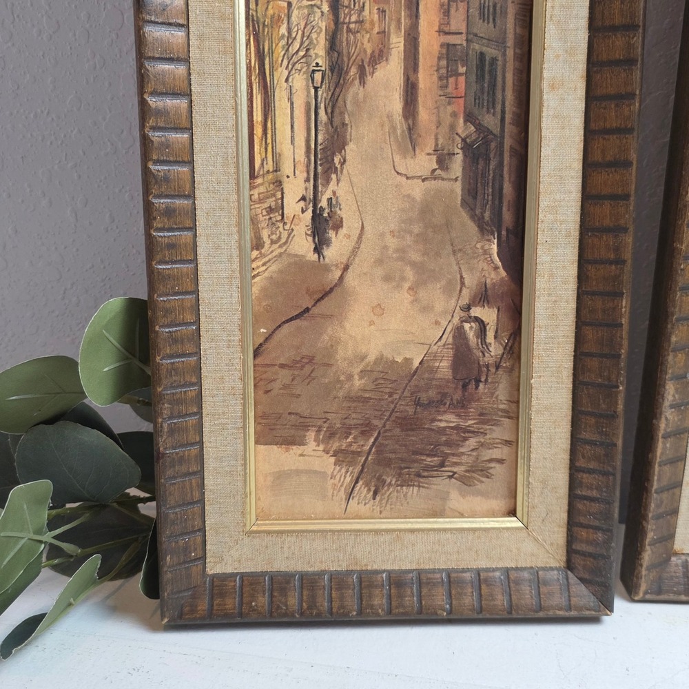 Vintage MCM Set Alex Yaworski Lithograph Prints‎ European Street Scenes FLAWED - Picture 5 of 16